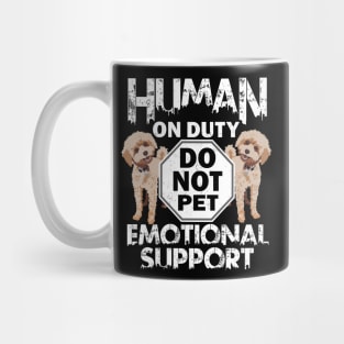 Human On Duty Service Funny Poodle Dog Do Not Pet Support Mug